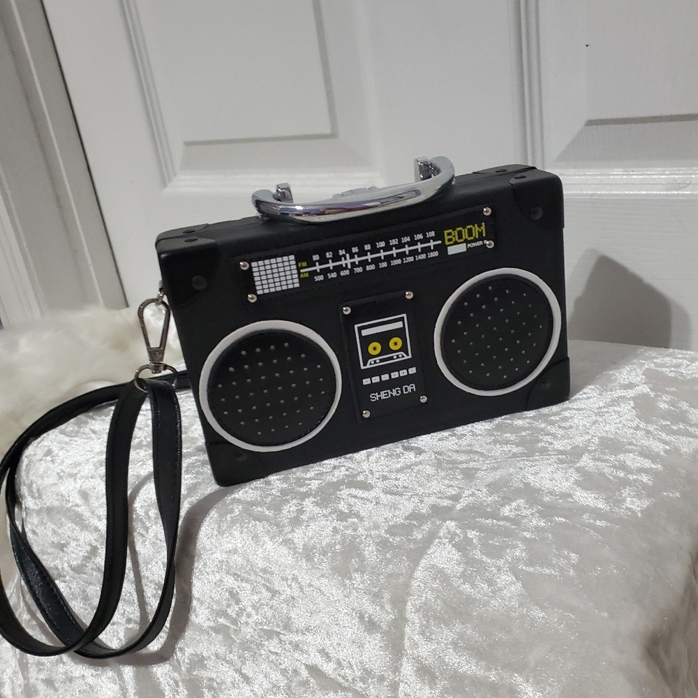 Retro Black Radio Crossbody Bag